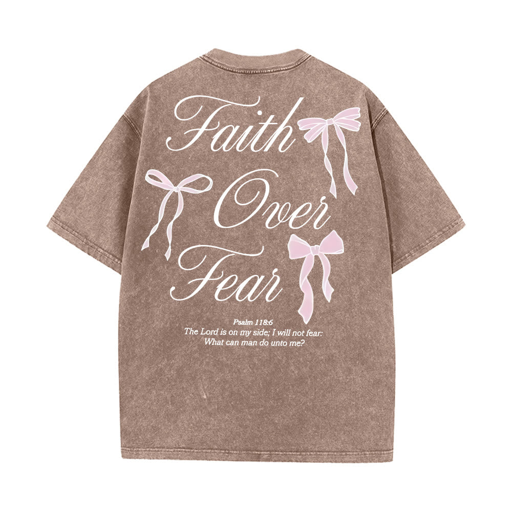 Christianartworkshop Camiseta unisex lavada con el lema "Fe sobre el miedo" - image 22