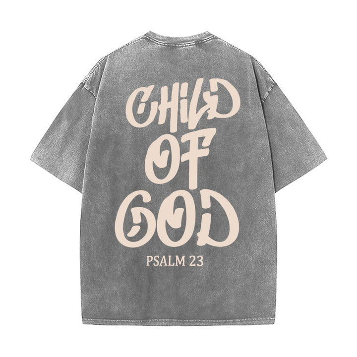 Christianartworkshop Camiseta unisex lavada Chic Spiritual Child of God Psalm 23 - image 0