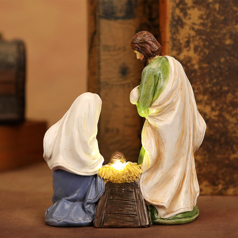 Christianartworkshop Adorno de escritorio luminoso de la Sagrada Familia: un elegante recordatorio de su tierno nacimiento. - image 1