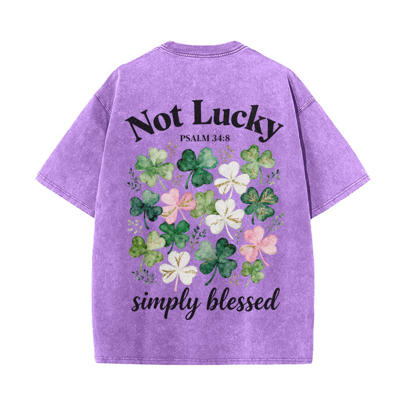 Christianartworkshop Camiseta unisex lavada con el mensaje "No tengo suerte, simplemente estoy bendecido" (Salmo 34:8). - image 19
