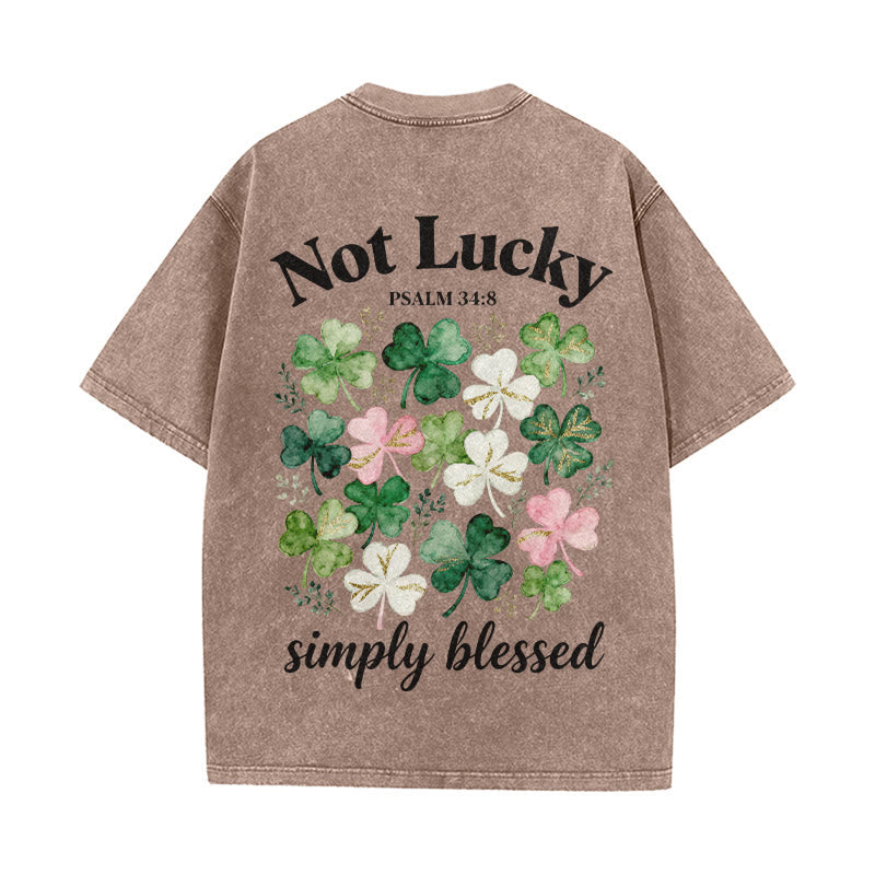 Christianartworkshop Camiseta unisex lavada con el mensaje "No tengo suerte, simplemente estoy bendecido" (Salmo 34:8). - image 10