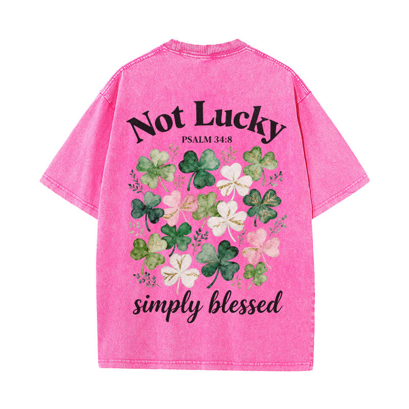 Christianartworkshop Camiseta unisex lavada con el mensaje "No tengo suerte, simplemente estoy bendecido" (Salmo 34:8). - image 16
