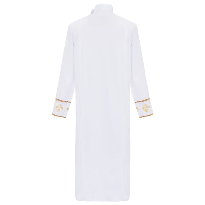 Christianartworkshop Túnica blanca de clérigo de varios estilos: ideal para el culto y los rituales de la iglesia. - image 3