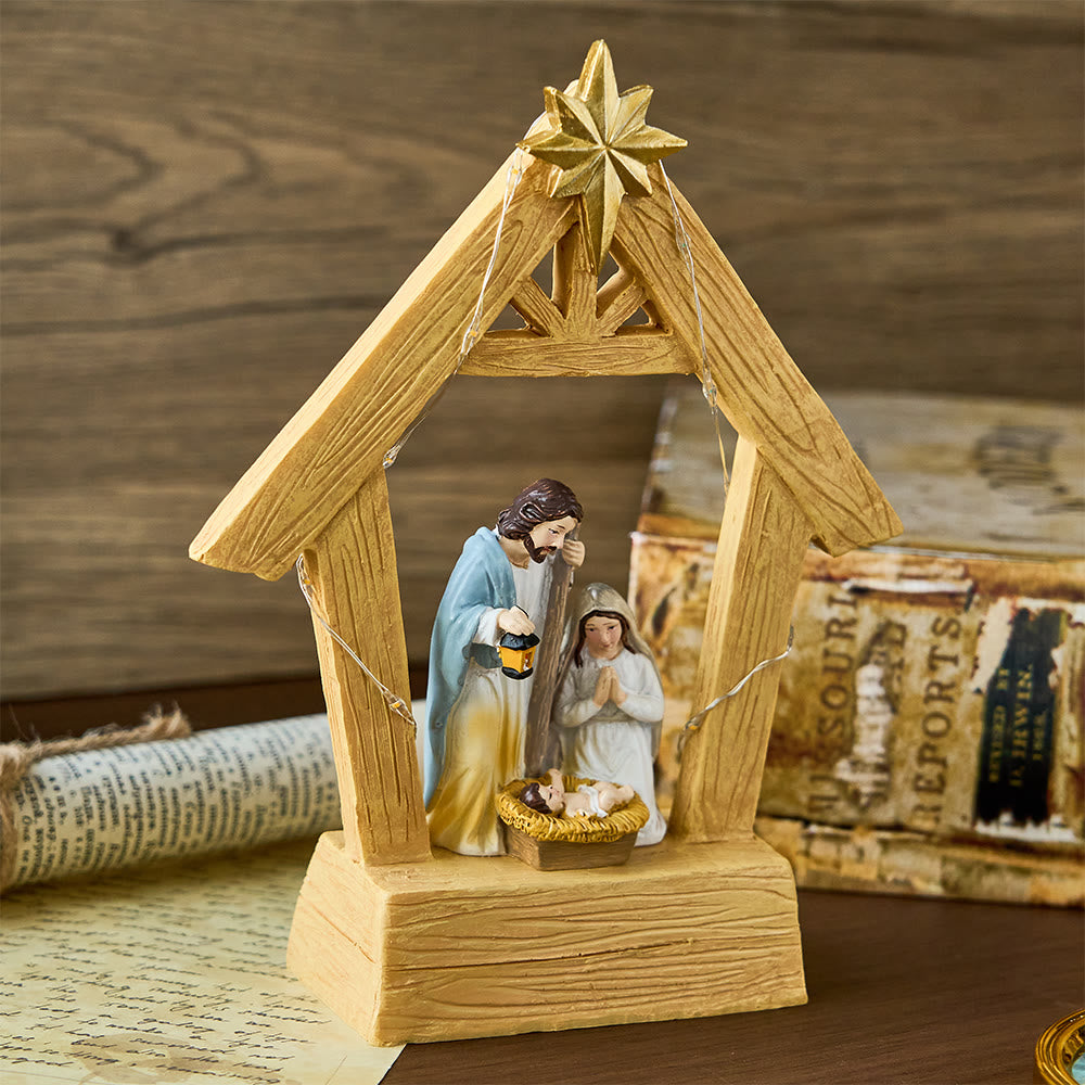 Christianartworkshop Adorno de Natividad Iluminado: Nacimiento Sagrado y Gracia Festiva - image 1