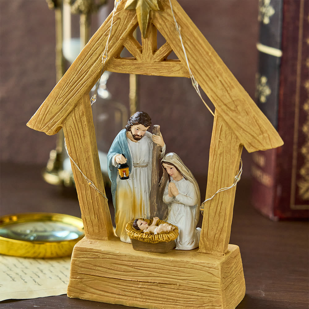 Christianartworkshop Adorno de Natividad Iluminado: Nacimiento Sagrado y Gracia Festiva - image 2