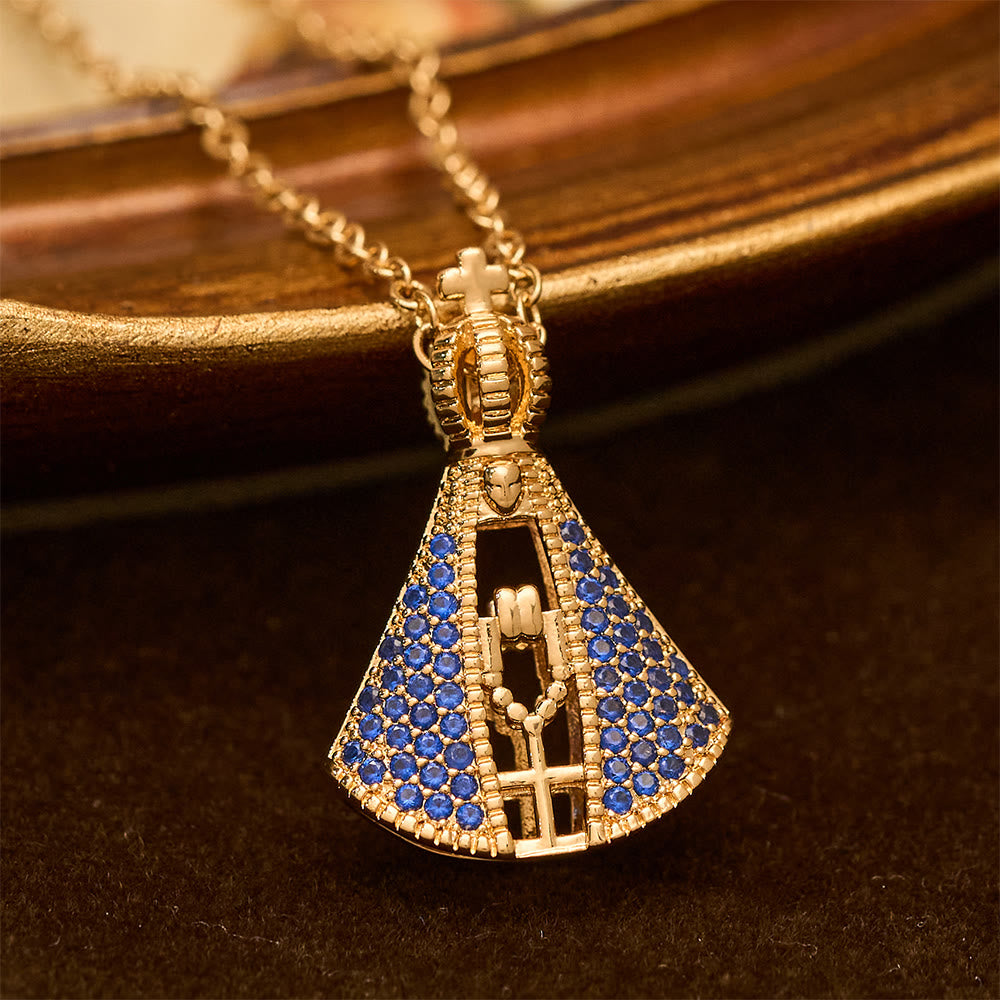 Christianartworkshop Collar con colgante de protección divina de Nossa Senhora Aparecida de estilo clásico - Nossa Senhora Aparecida (lado AB) - image 0