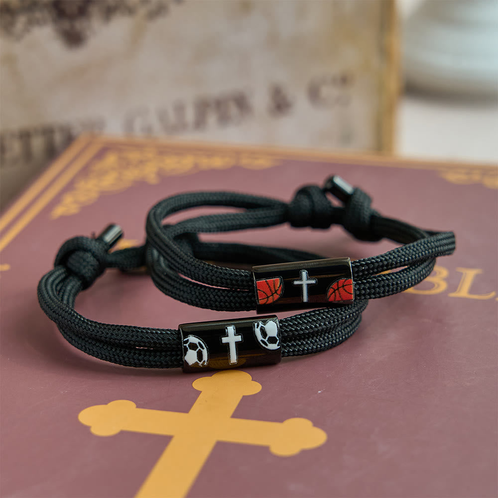 Christianartworkshop Pulsera de paracord con cruz para baloncesto, fútbol y béisbol: Compañera de fe y deporte - image 2