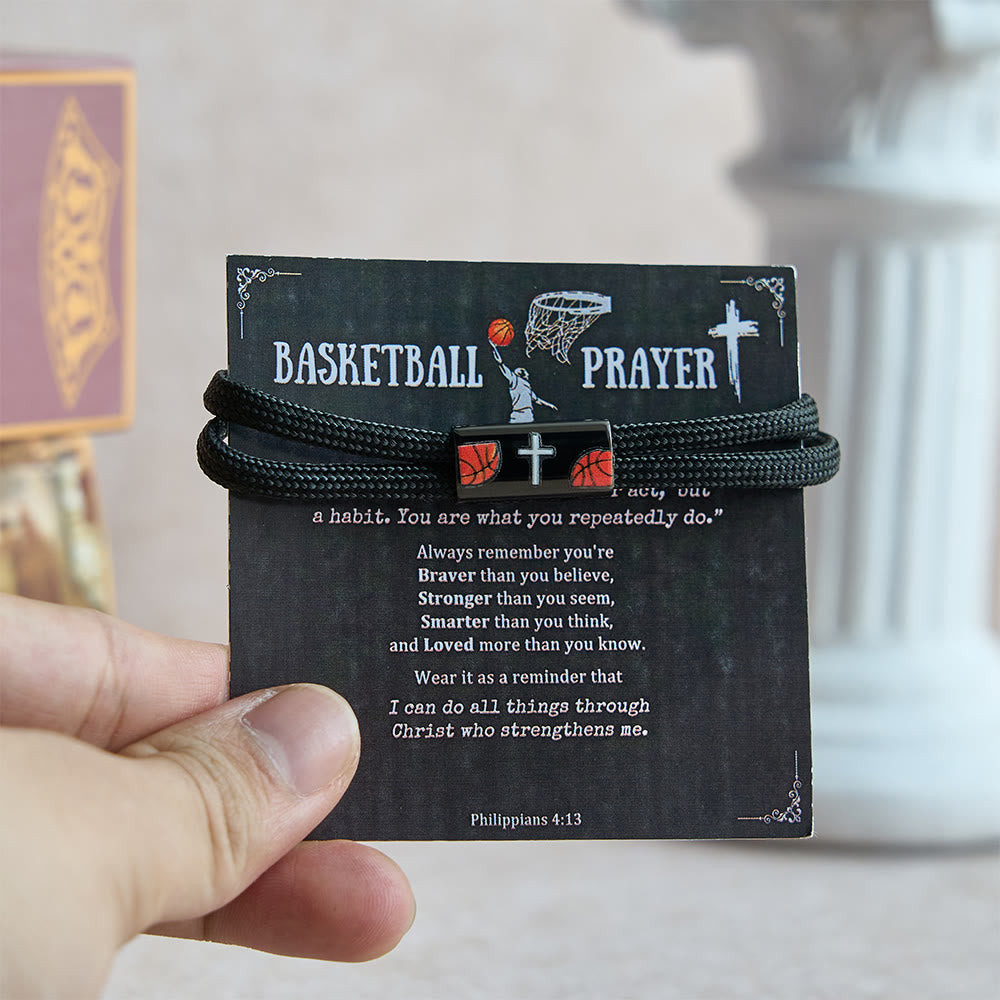 Christianartworkshop Pulsera de paracord con cruz para baloncesto, fútbol y béisbol: Compañera de fe y deporte - Baloncesto - image 0