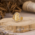 Christianartworkshop Anillo de oro de la Divina Gracia, creado por la Fe de Nuestra Señora de Guadalupe. - US 10 - image 0