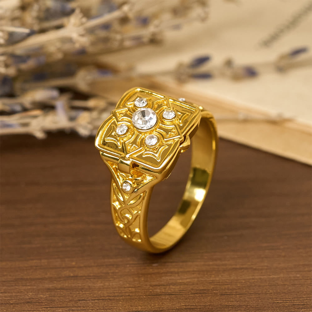 Christianartworkshop Anillo con cruz y medallón: Devoción y recuerdo sagrado - US 13 - image 0