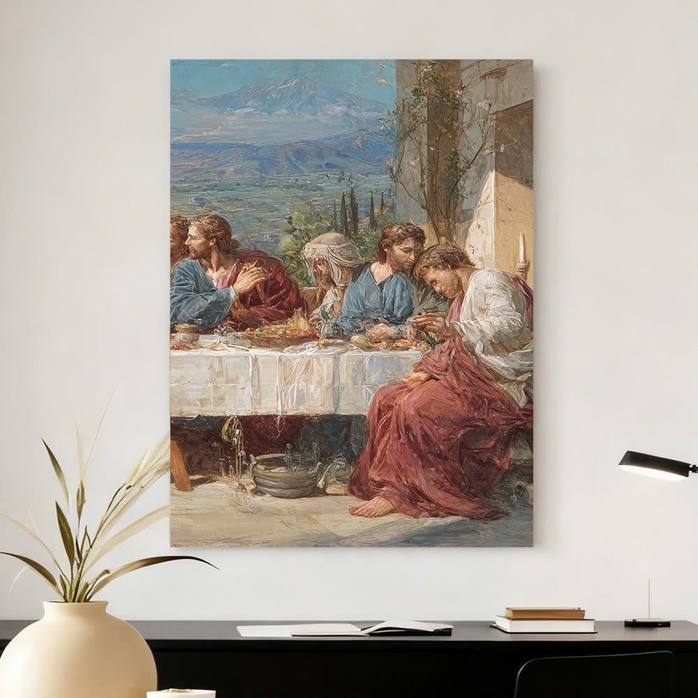 Christianartworkshop Juego de lienzos para pared "Fiesta Sagrada con Jesús en el Valle Sereno": Compañero Sereno de la Gracia del Hogar - image 6
