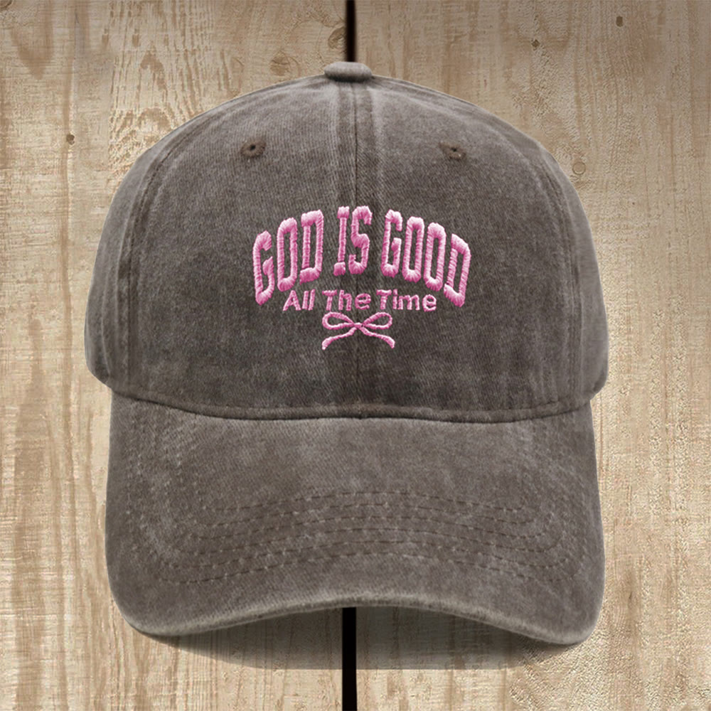 Christianartworkshop Gorra de béisbol de algodón lavado con el lema "Dios es bueno todo el tiempo": Lleva contigo la verdad de su bondad. - Café - image 19