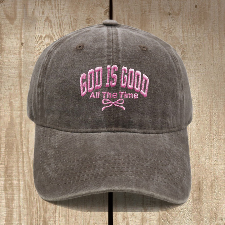 Christianartworkshop Gorra de béisbol de algodón lavado con el lema "Dios es bueno todo el tiempo": Lleva contigo la verdad de su bondad. - Café - image 19