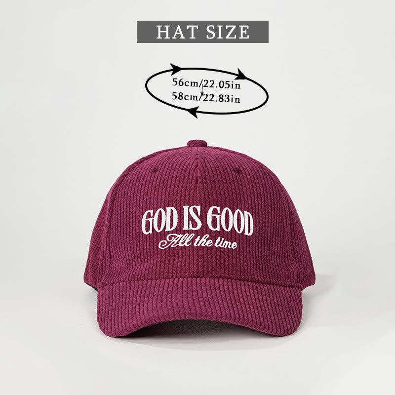 Christianartworkshop Gorra de pana "Dios es bueno": Un recordatorio diario de su bondad constante. - image 1