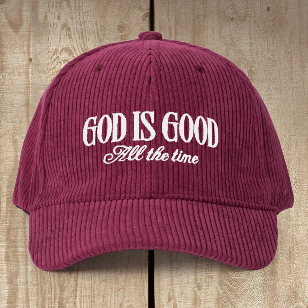Christianartworkshop Gorra de pana "Dios es bueno": Un recordatorio diario de su bondad constante. - Vino - image 0