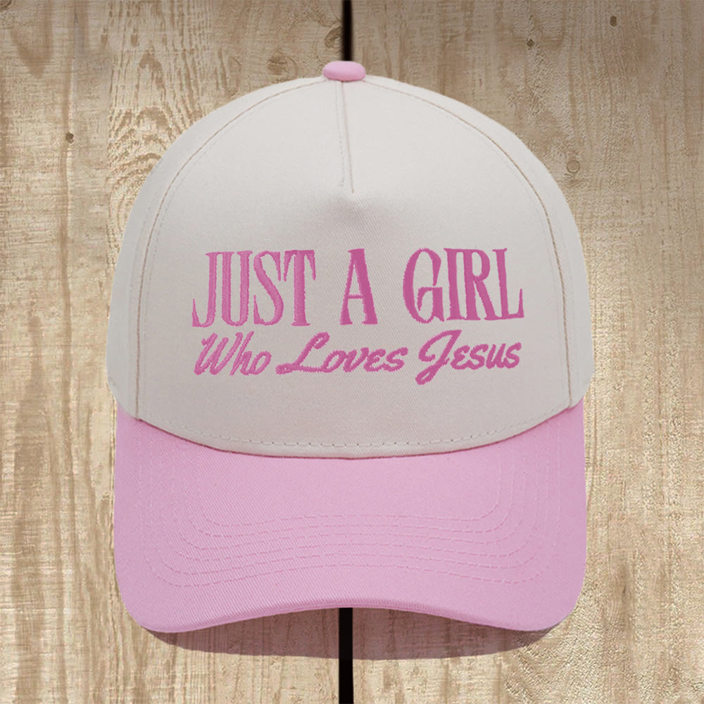 Christianartworkshop Gorra de béisbol estructurada "Just A Girl Who Loves Jesus": Lleva tu devoción con orgullo. - Rosa - image 0