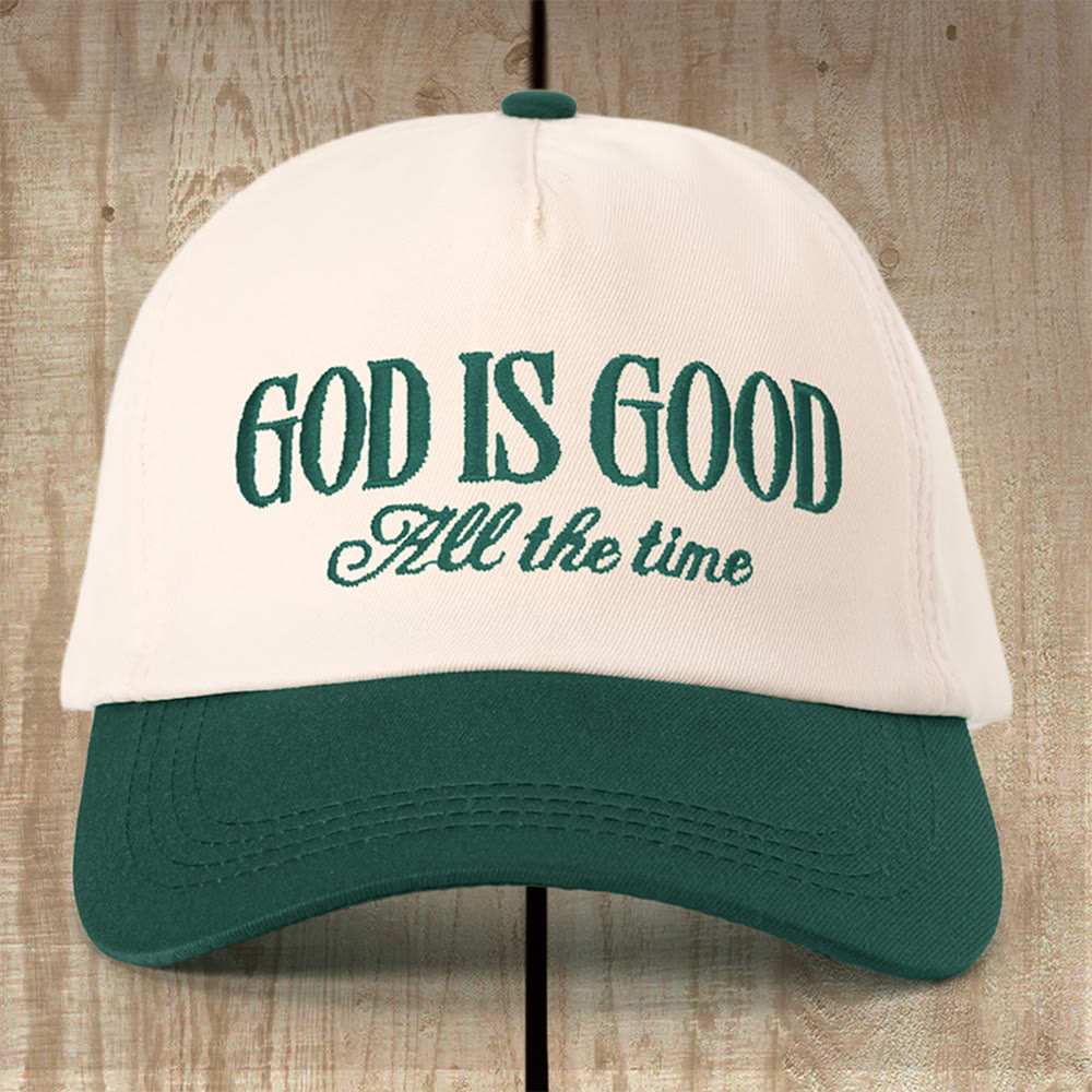Christianartworkshop Gorra con el lema "Dios es bueno": Un regalo especial para todo creyente. - Verde oscuro - image 0