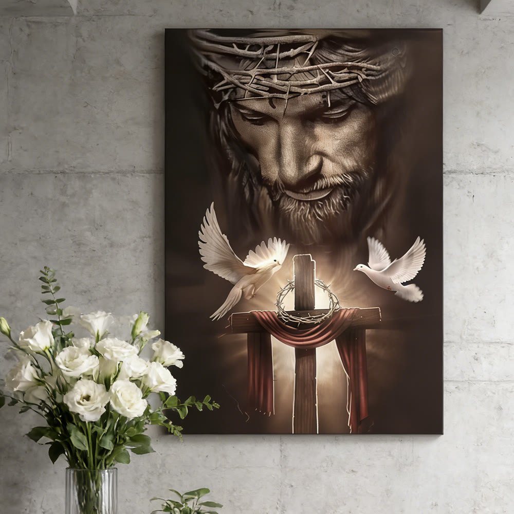 Christianartworkshop Lámina decorativa "Sacrificio Sagrado y Paloma": Un símbolo de amor redentor y paz. - image 1