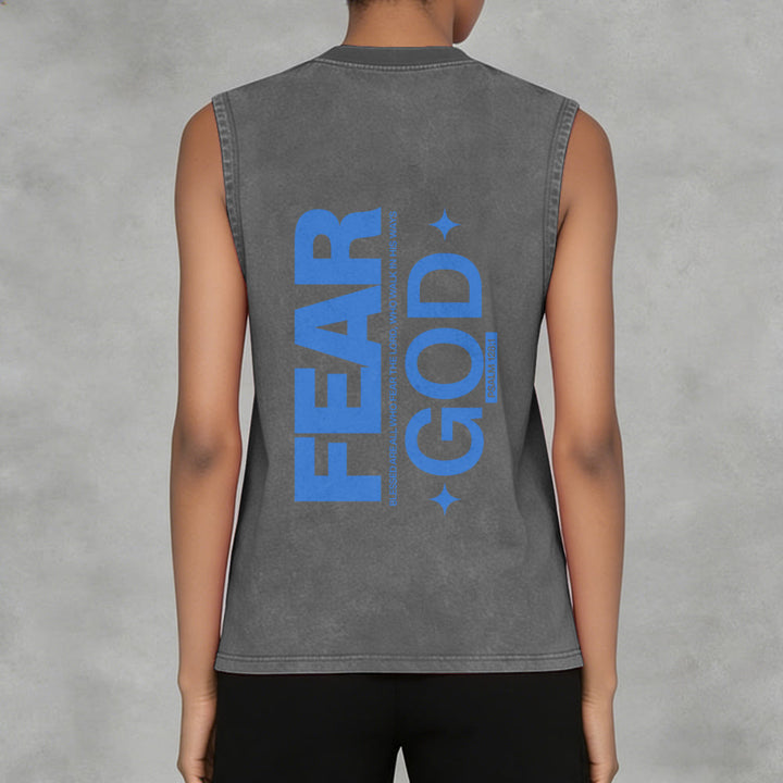 Christianartworkshop Camiseta sin mangas unisex lavada con el texto "Temed a Dios" (Salmo 128:1) - image 7
