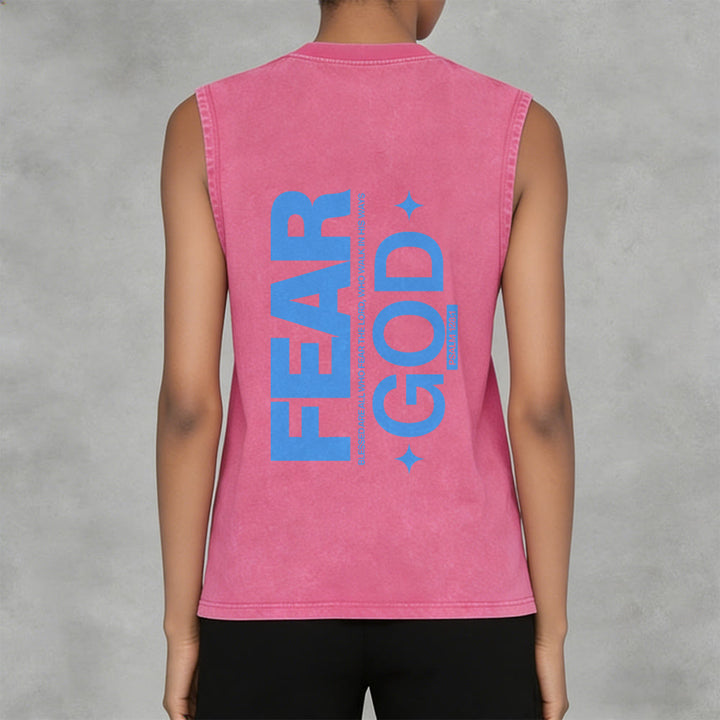 Christianartworkshop Camiseta sin mangas unisex lavada con el texto "Temed a Dios" (Salmo 128:1) - image 5