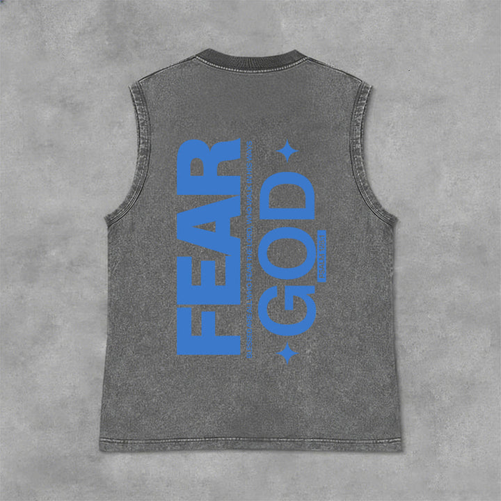 Christianartworkshop Camiseta sin mangas unisex lavada con el texto "Temed a Dios" (Salmo 128:1) - Gris - 2XL - image 6