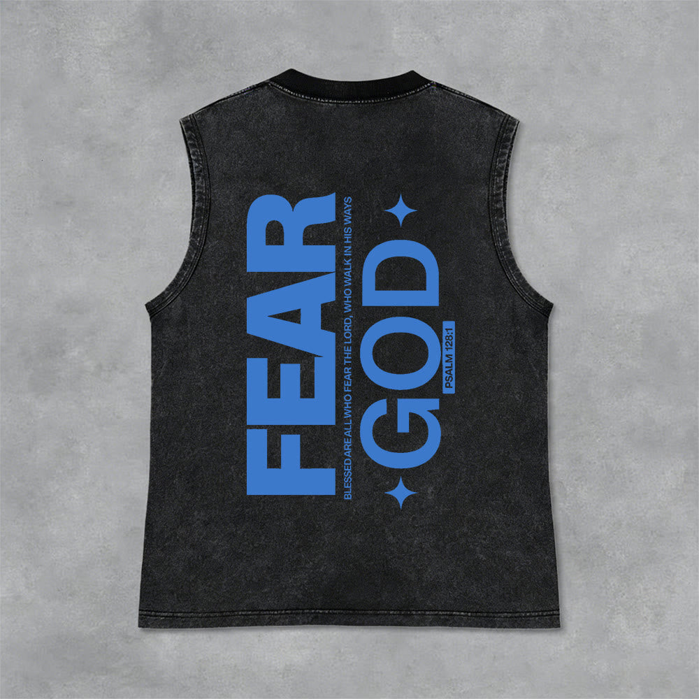 Christianartworkshop Camiseta sin mangas unisex lavada con el texto "Temed a Dios" (Salmo 128:1) - Negro - 2XL - image 12