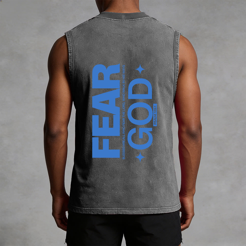 Christianartworkshop Camiseta sin mangas unisex lavada con el texto "Temed a Dios" (Salmo 128:1) - image 8
