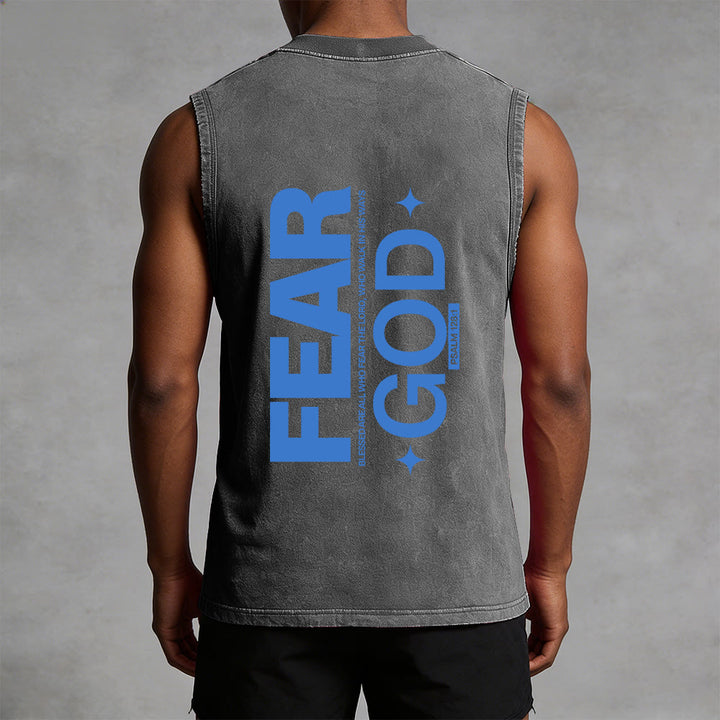 Christianartworkshop Camiseta sin mangas unisex lavada con el texto "Temed a Dios" (Salmo 128:1) - image 8
