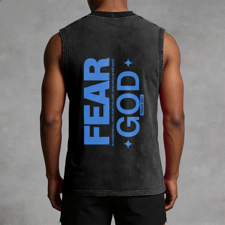 Christianartworkshop Camiseta sin mangas unisex lavada con el texto "Temed a Dios" (Salmo 128:1) - image 13