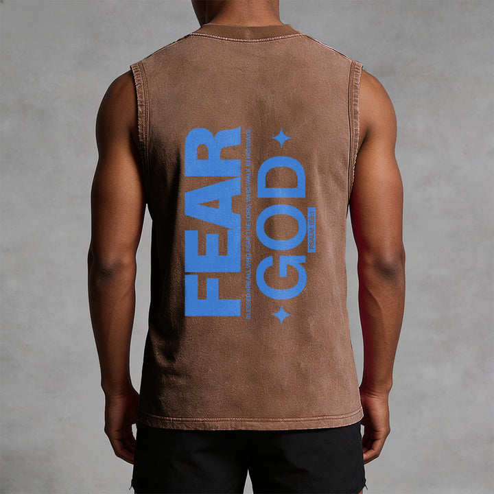 Christianartworkshop Camiseta sin mangas unisex lavada con el texto "Temed a Dios" (Salmo 128:1) - image 10