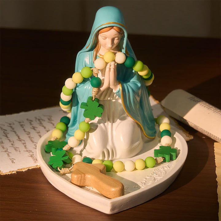 Christianartworkshop Rosario infantil de San Patricio: Cuentas degradadas con trébol y cruz de madera. - image 5