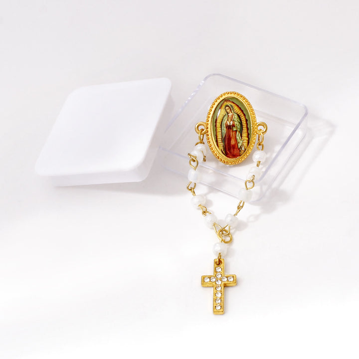 Christianartworkshop Broche mini rosario de Nuestra Señora de Guadalupe: Un símbolo de protección maternal. - Nª Sª - image 0