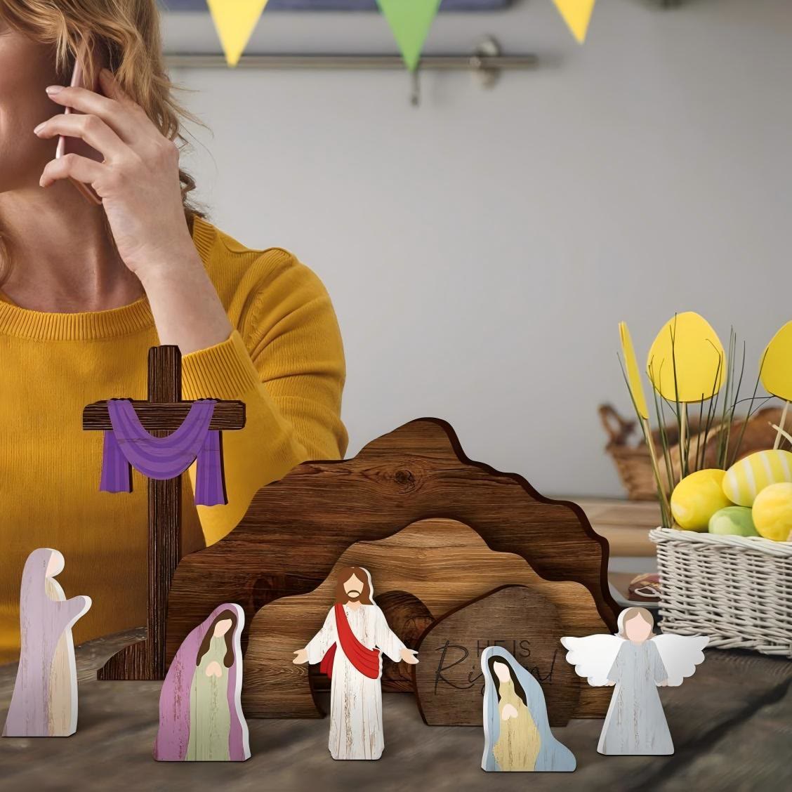 Christianartworkshop Conjunto de decoración de Pascua con escena de la Resurrección: un símbolo de esperanza eterna. - image 3