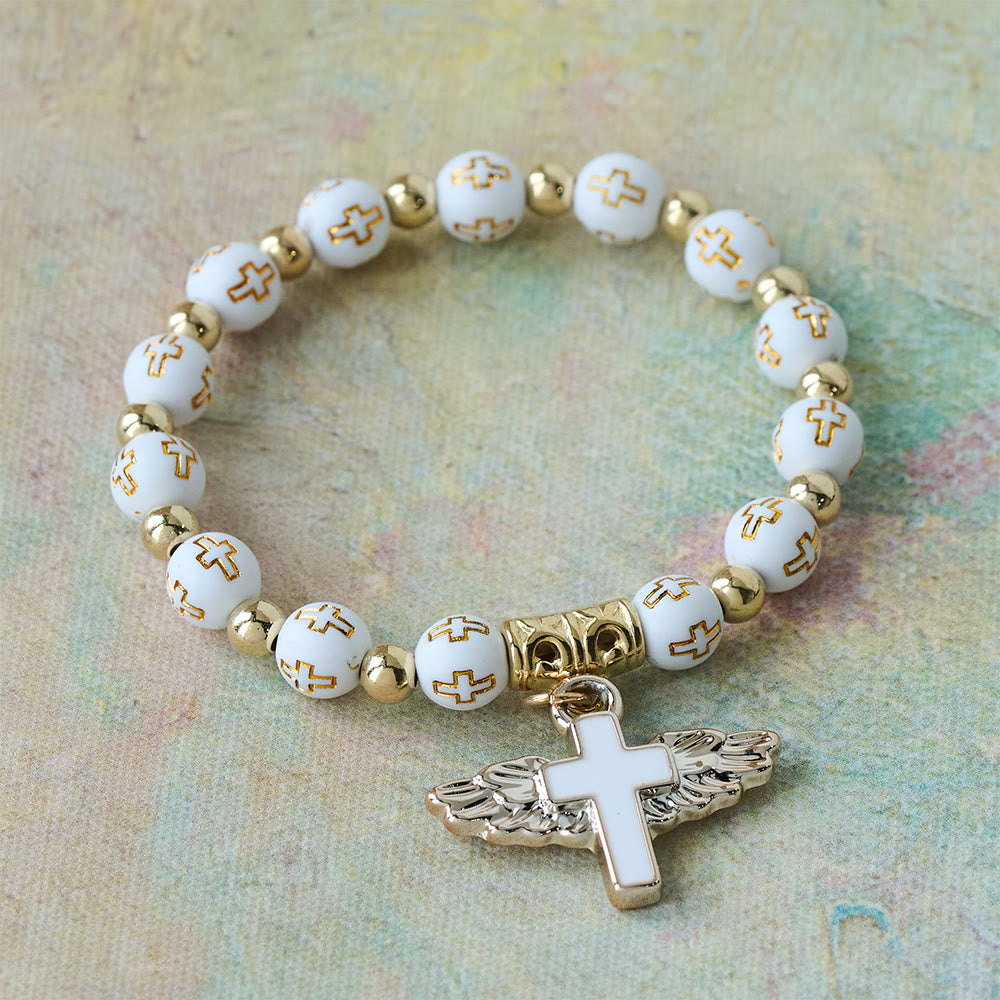 Christianartworkshop Pulsera con dije de cruz alada: una oración visual de devoción y conexión. - Dorado - image 2