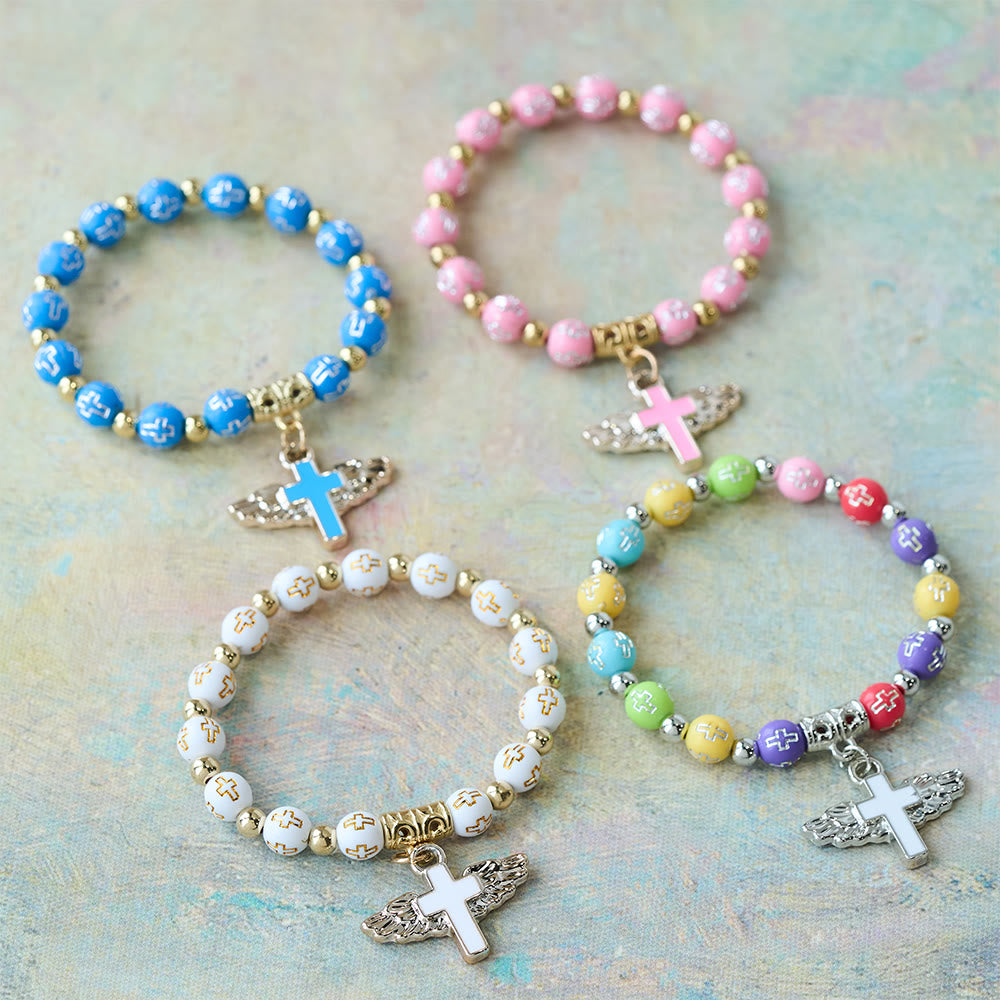 Christianartworkshop Pulsera con dije de cruz alada: una oración visual de devoción y conexión. - image 1