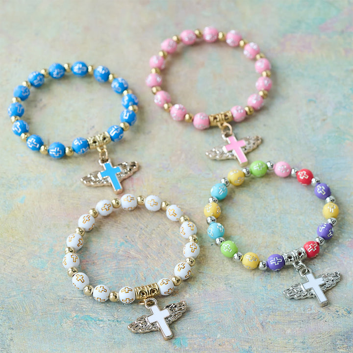 Christianartworkshop Pulsera con dije de cruz alada: una oración visual de devoción y conexión. - image 1