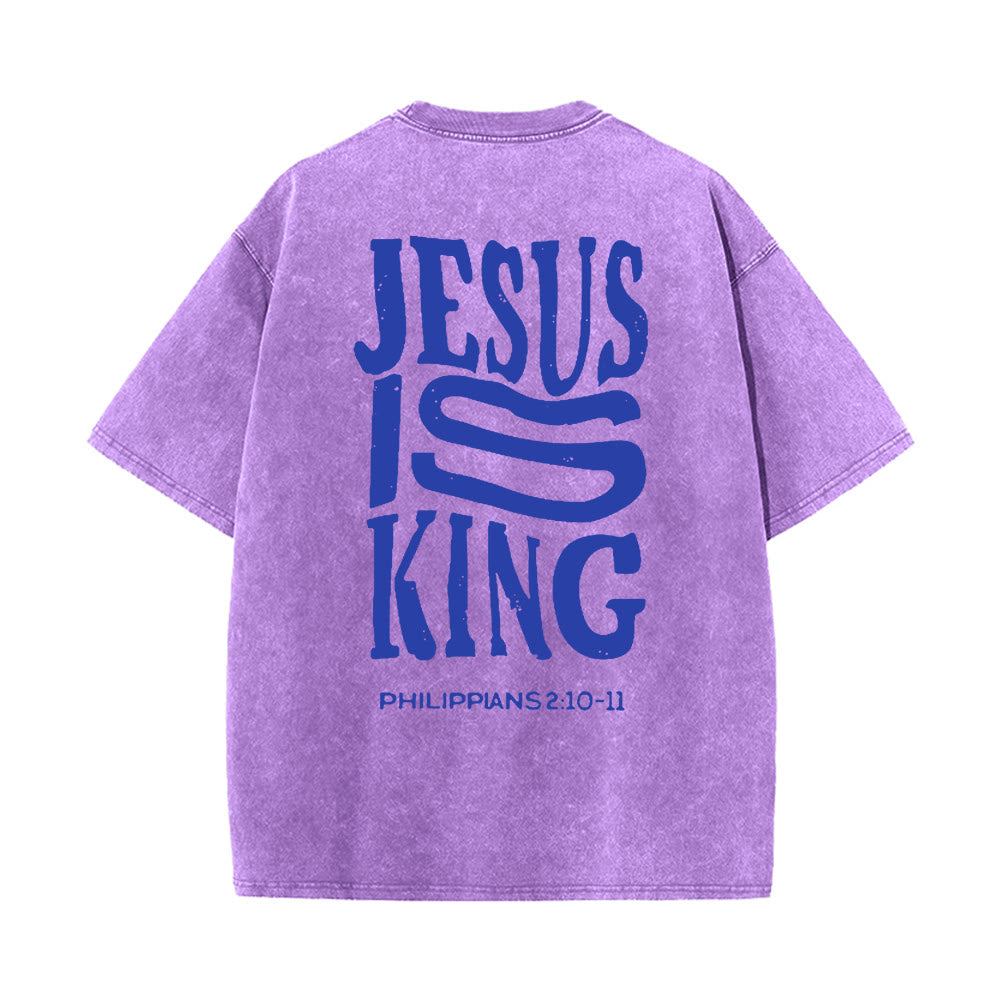 Christianartworkshop Camiseta unisex lavada con estampado "Jesús es Rey" - image 24