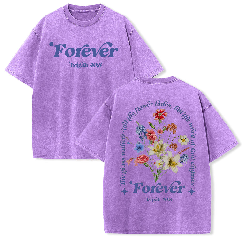 Christianartworkshop Camiseta unisex lavada con la Palabra Eterna de Dios - Púrpura - 5XL - image 2