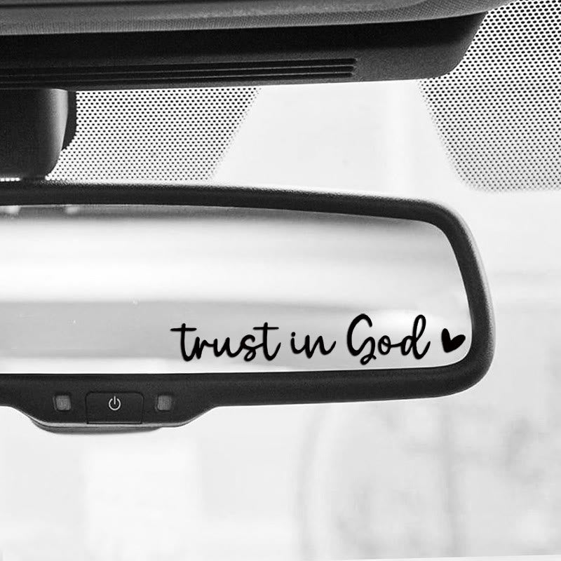 Christianartworkshop Pegatina para coche con diseño de corazón y la frase "Confía en Dios": Un recordatorio sagrado para orar en cada viaje. - image 1