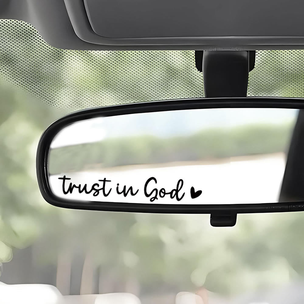 Christianartworkshop Pegatina para coche con diseño de corazón y la frase "Confía en Dios": Un recordatorio sagrado para orar en cada viaje. - Negro - Juego de 10 - image 0