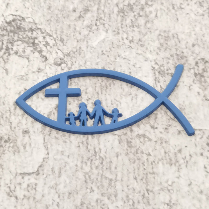 Christianartworkshop Emblema metálico para coche con la Cruz de Ichthys: un símbolo de fe y vínculo familiar para vehículos. - Azul - Juego de 10 - image 8