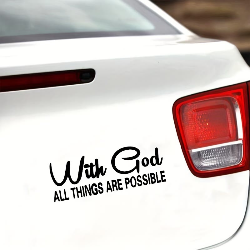 Christianartworkshop Pegatina para coche con el poder ilimitado de Dios: Con Dios todo es posible. Vinilo decorativo. - image 1