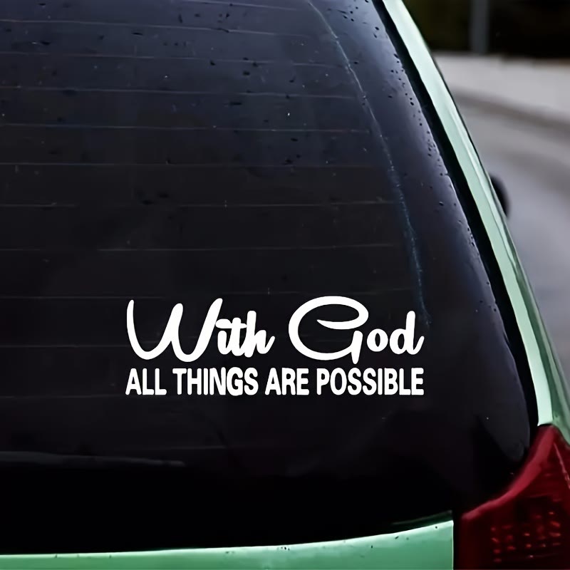 Christianartworkshop Pegatina para coche con el poder ilimitado de Dios: Con Dios todo es posible. Vinilo decorativo. - image 5