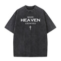 Christianartworkshop Camiseta unisex lavada con estampado de cruz desgastada y diseño "Make Heaven Crowded Cross". - Negro - 5XL - image 0