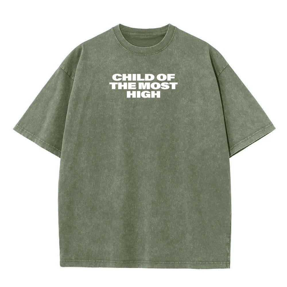 Christianartworkshop Camiseta unisex lavada con la inscripción "Hijo de la Cruz Altísima" en letras grandes. - image 17