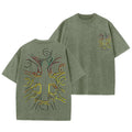 Christianartworkshop Camiseta unisex lavada con estampado de figura humana y cruz de la unidad. - Verde militar - 5XL - image 0