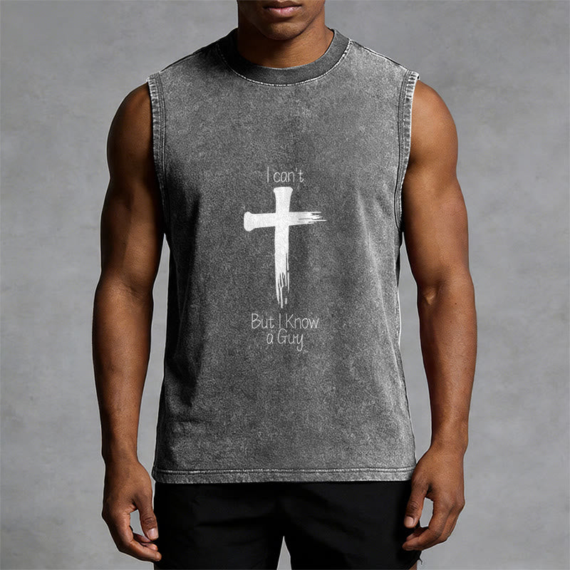 Christianartworkshop No puedo, pero conozco a un chico. Camiseta sin mangas unisex lavada Faith. - image 10