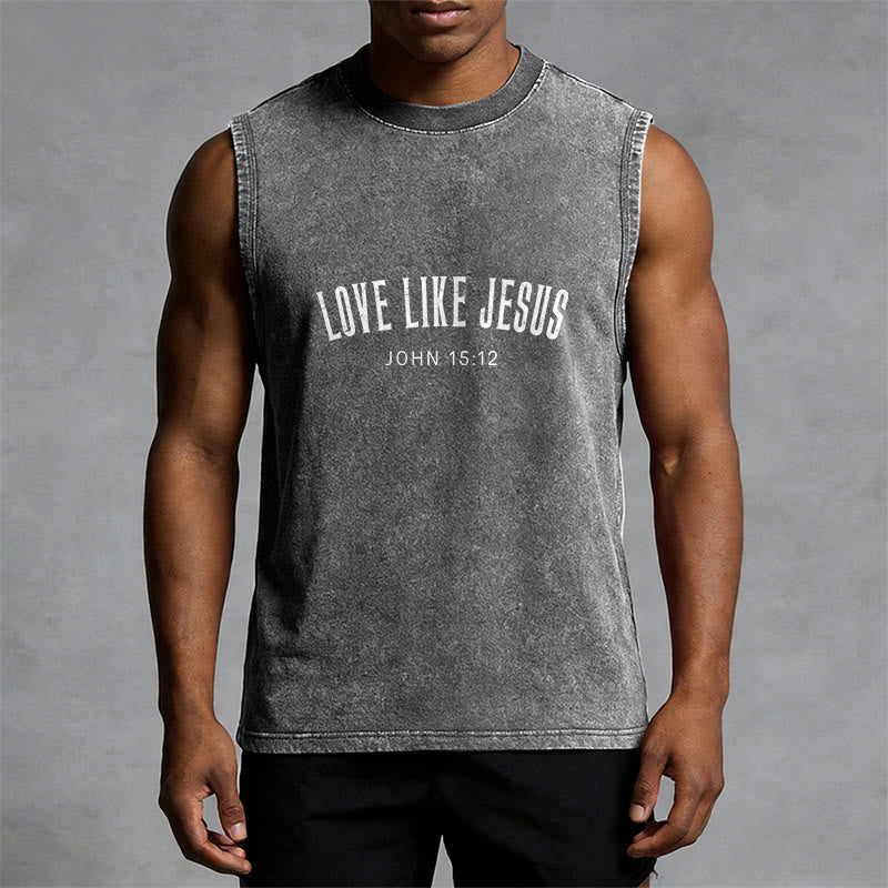 Christianartworkshop Camiseta sin mangas unisex lavada con el lema "Ama como Jesús" (Juan 15:12). - image 1