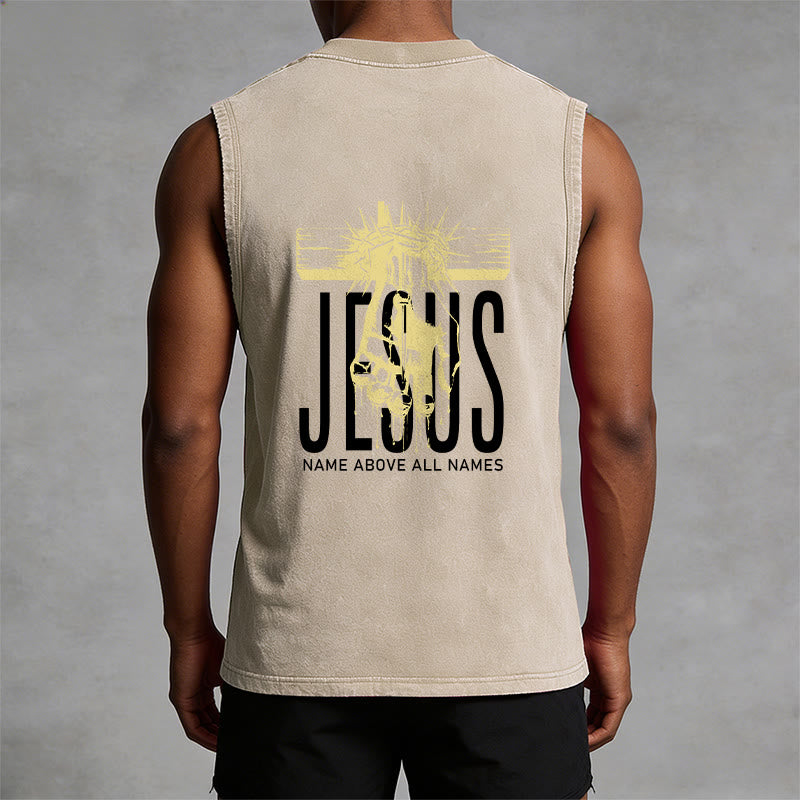 Christianartworkshop Camiseta sin mangas unisex lavada con el nombre de Jesús sobre todos los nombres - image 8