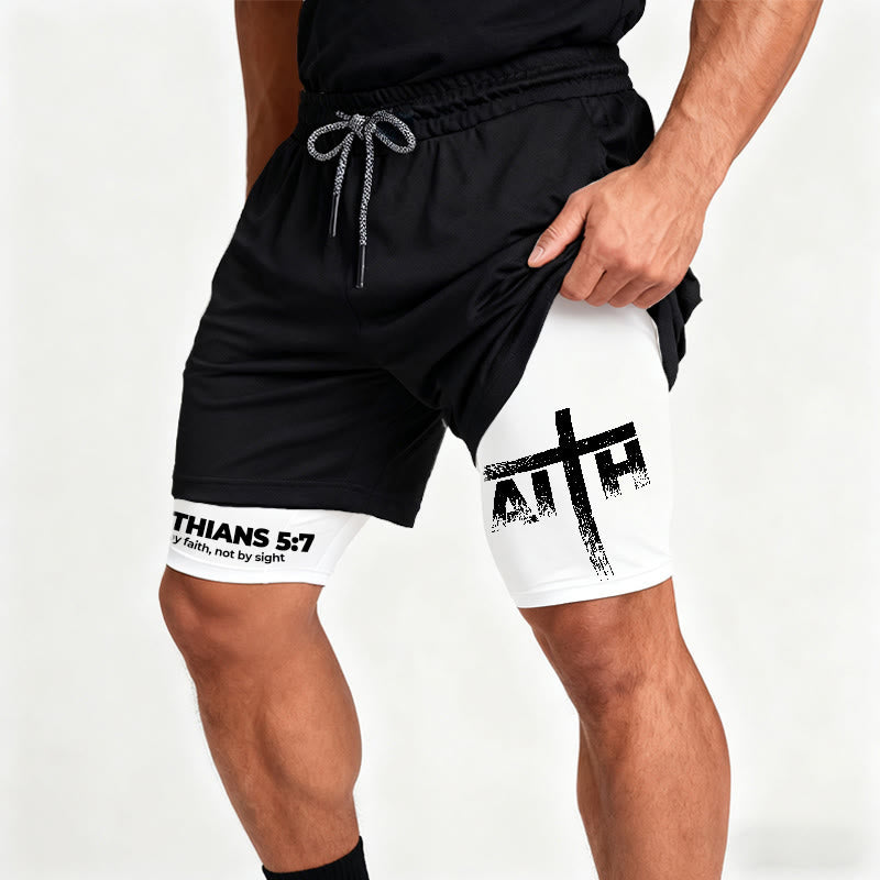 Christianartworkshop Pantalones cortos deportivos Faith Is Our Strength - image 1